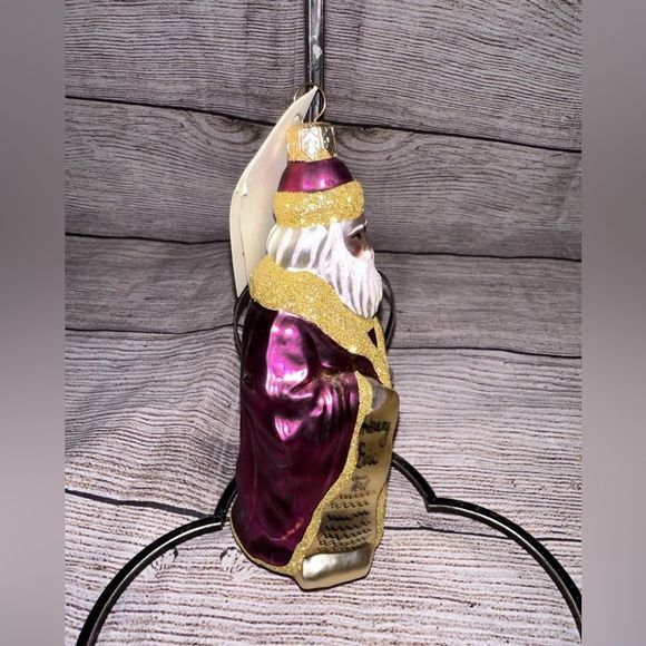 Patricia Breen 1997 Making His List Fuchsia #9633 Blown Glass Christmas Ornament - Picture 5 of 7